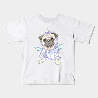 Unicorn pug dog Kids T-Shirt